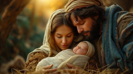 Nativity Of Jesus Christ. Scene With The Holy Family © Lusi_mila