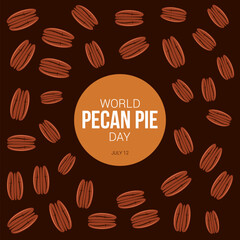 World Pecan Pie Day Vector Illustration. Suitable for Greeting Card, Poster and Banner. Food themes design concept with flat style vector illustration. 