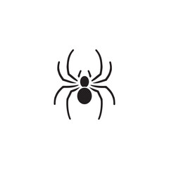 Spider logo template. Spider icon. Flat spider isolated on white background