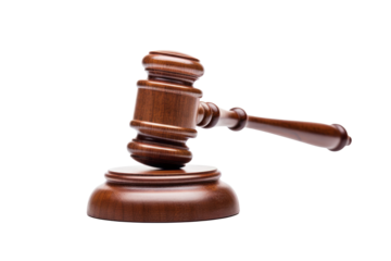 High-Resolution Auction Gavel Image - Isolated on Transparent Background for Legal and Judicial Concepts