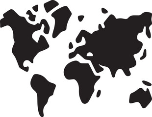 Fototapeta premium Ink Splatter World Map