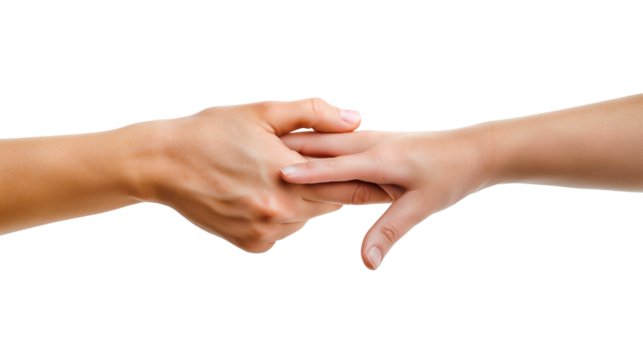 two hands holding each other
