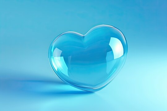 beautiful big love heart isolated on azure background