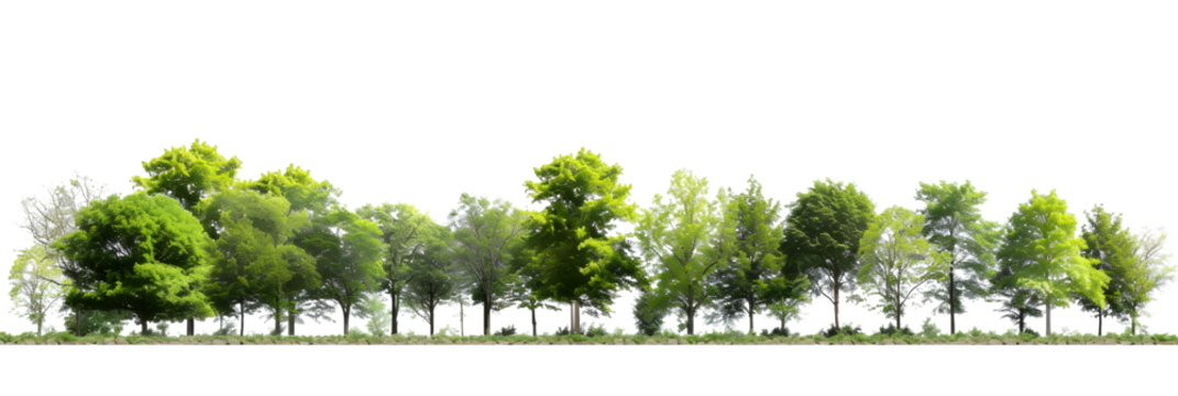 Green Trees isolated on white background