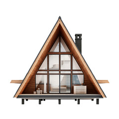A - Frame house isolated on transparent background