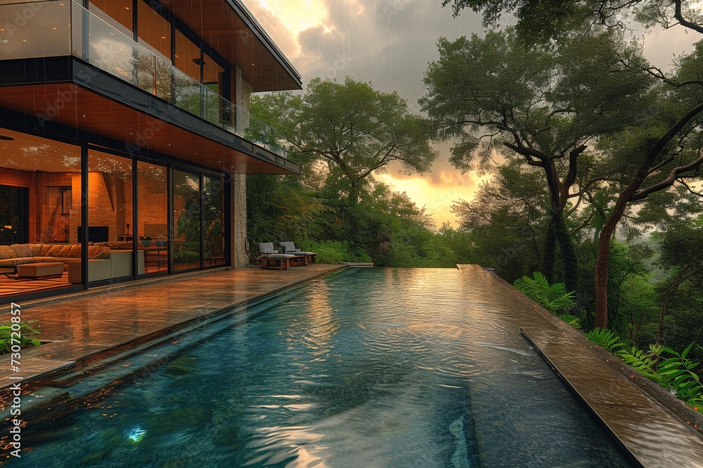 Poster Sunset Serenity: A Glimpse of Paradise Generative AI