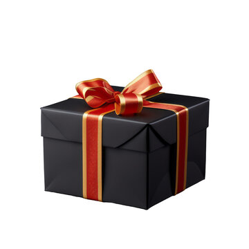 Transparent Background with Elegant Gift Box and Red Ribbon - Royalty-Free PNG Image