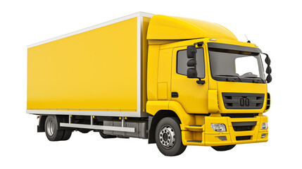 Fototapeta na wymiar yellow truck isolated on white