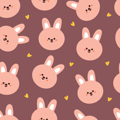 Obraz premium seamless pattern cartoon bunny. cute animal wallpaper for textile, gift wrap paper