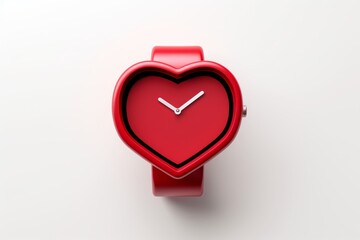 White background with isolated smartwatch heart, technology equipment object