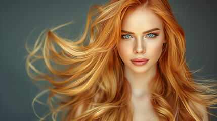 Obraz premium Beauty Woman Face With Natural Makeup. Beautiful Girl Curly Hair. Fashion Model Closeup Portrait