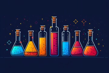 Colorful Chemistry: A Rainbow of Science Generative AI - obrazy, fototapety, plakaty