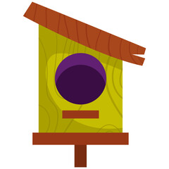 vector wooden bird house