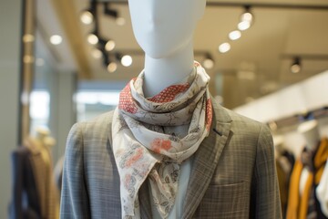 Fototapeta premium mannequin in a casual outfit with silk scarf as a neckerchief