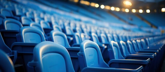 view of empty blue Seats in stadium