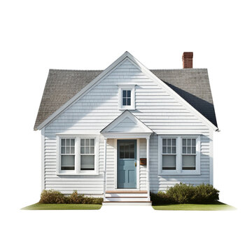 Cape Cod house isolated on transparent background