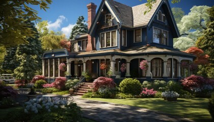 A quaint bed and breakfast with a welcoming porch