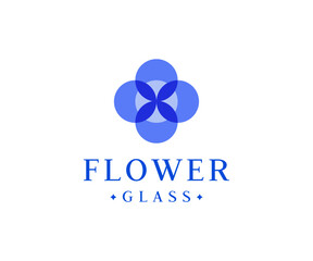 Glass Flower Logo Design for Your Business