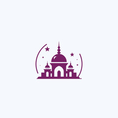 Mosque logo design with Islamic creative concept Vector
