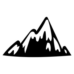 vector black silhouette mountain illustration