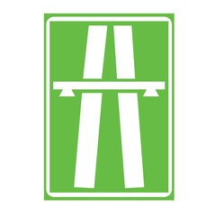 highway end vector icon isolated green on white
