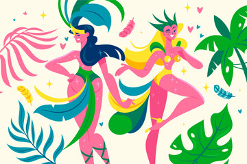 Flat brazilian carnival illustration
