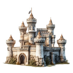 Castle house isolated on transparent background