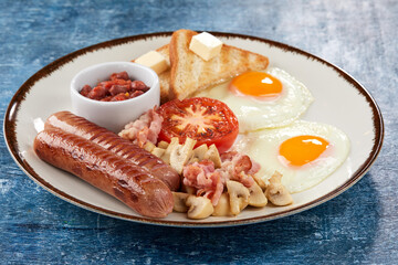 tasty breakfast with orange juice