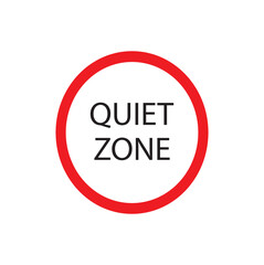 quiet zone sign. vector icon