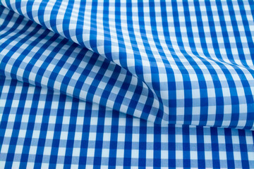Blue check fabric, texture background, fabric texture, textile pattern, curvy texture background,...
