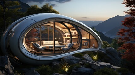 A simple, sustainable eco-pod in a natural setting