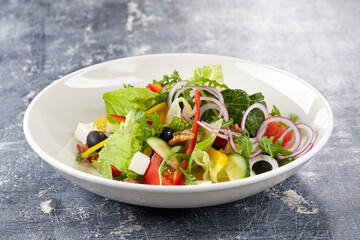 greek salad  on the plate