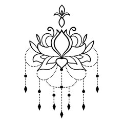 illustration of an outline vector hanger decoration object