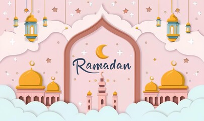 Ramadan Background, Pastel Theme Ramadan Background