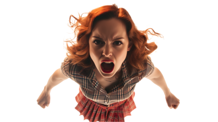 she is fighting yelling shaking fist