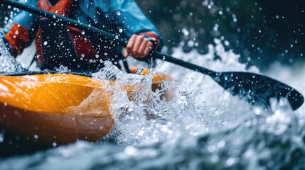 Man Riding on Top of Yellow Kayak