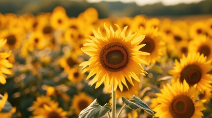 Obraz premium Sunflower field, agriculture