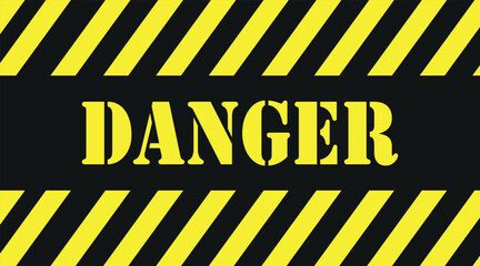 Caution and danger tapes. Warning tape. Black, red and yellow striped. Vector illustration