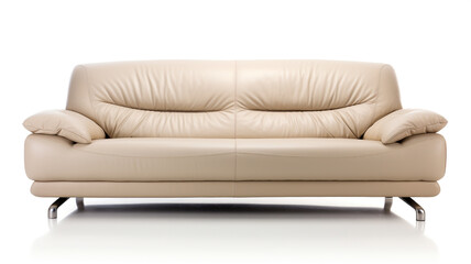Naklejka premium beige sofa isolated on white background