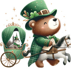 Ice St Patrick Teddy Bear Clipart: Festive Irish Holiday Illustration
Cute Ice Bear St. Patrick's Day Clipart for Winter Celebrations
Whimsical St. Patrick Teddy Bear Clipart: Chilly Holiday Graphics