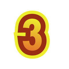 Yellow Orange Number 3