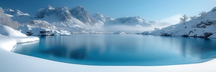 Amazing Scenery Turquoise Blue Lake, Background Banner HD