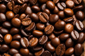 Close-up of Roasted Coffee Beans