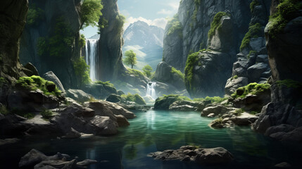 Discover the Majesty: Exploring the Beauty of Waterfall. Serene Oasis for Relaxation and Mindfulness