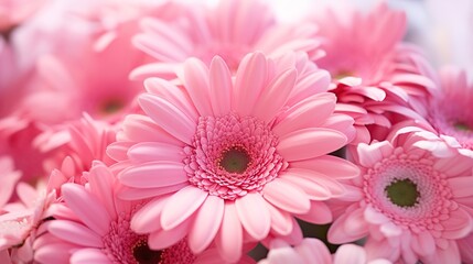 Pink gerbere flower on a bouquet close up, generative ai, 