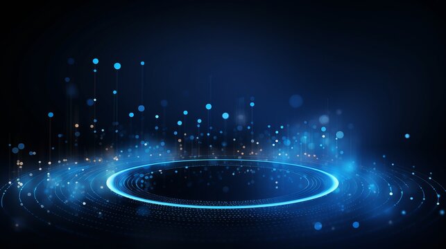 Dynamic modern science and technology abstract background: futuristic wireframe spot surface illustration with circle shapes - captivating visual for tech, research, and innovation concepts