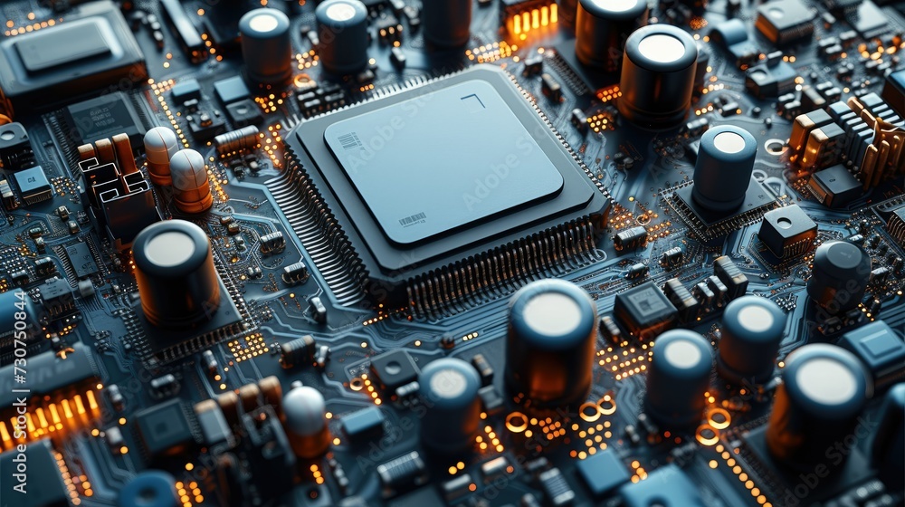 Aufkleber arrangement of electronic components. generative ai.
