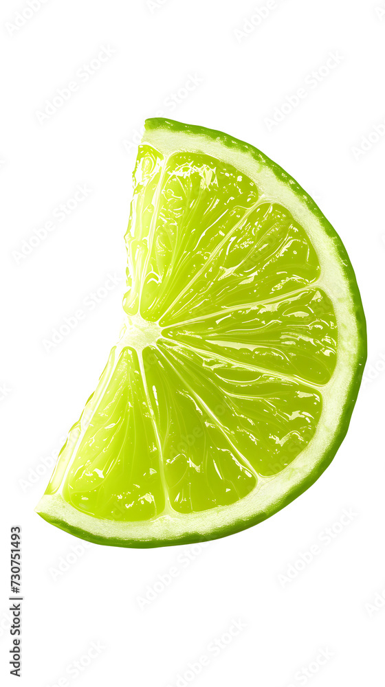 Wall mural juicy slice of lime isolated on transparent png - Wall murals