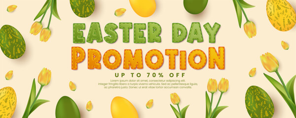 Easter day promotion sale banner background vector illustration