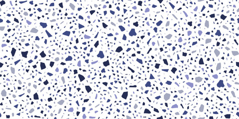 Purple, black, blue and white terrazzo marble tile pattern or background. Terrazo stone tile texture, terazzo cement surface or terazo marble floor vector colorful background or backdrop